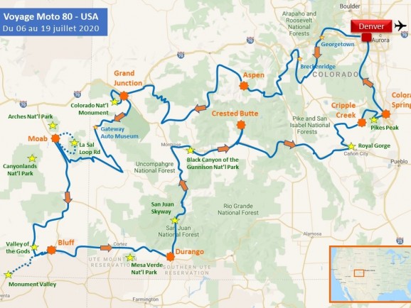 Usa / Grand Ouest / Circuits à moto / Sur les routes du Colorado & de l'Utah avec Moto 80 & Marc Ysaye 