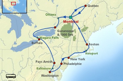 Le Québec & les grandes métropoles US, avec Niagara 