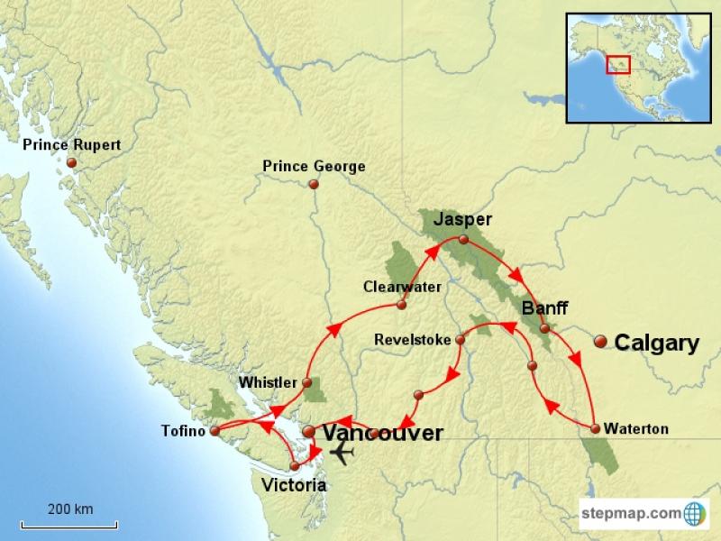 Un circuit nature au cœur de l'Ouest, avec Vancouver, Victoria et l'île de Vancouver, et les parcs de Wells Gray, Jasper, Banff, Yoho, Waterton Lakes et Mont Revelstoke.