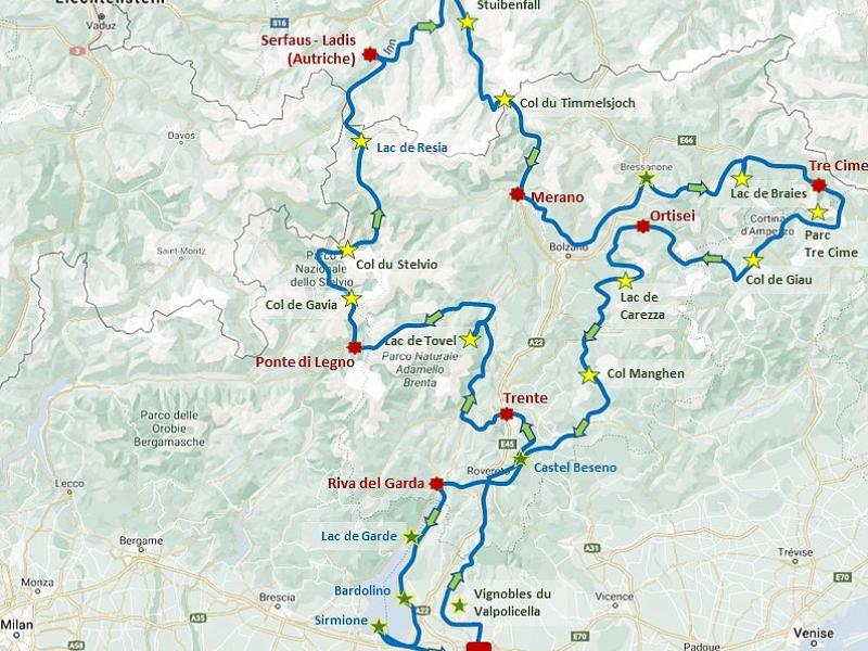 La magie des Dolomites et du Sud Tyrol, avec des routes de rêve, Vérone, le mythique col du Stelvio, le lac de Garde, les Tre Cime, et une incursion dans le Tyrol autrichien.