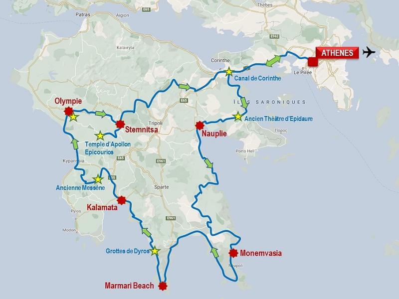 Escapade moto en Grèce. Le Péloponnèse en kaléidoscope : criques aux eaux turquoise, plages, routes de montagne, villages, sites antiques, vignobles et art de vivre!