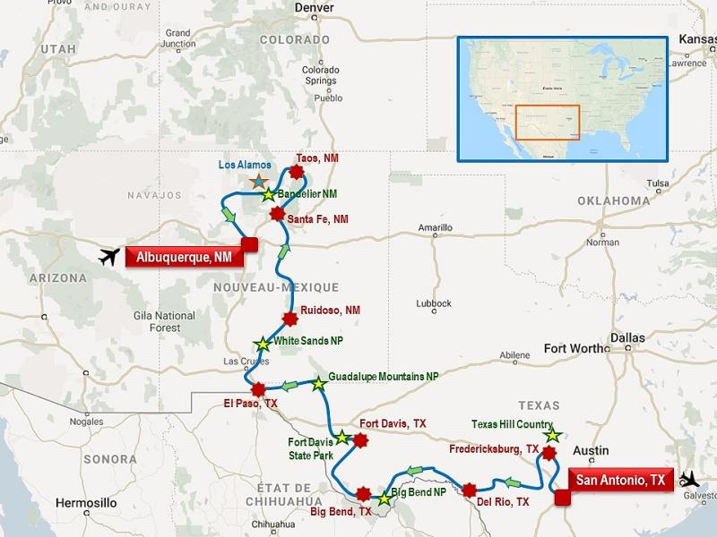 Au départ de San Antonio, un superbe périple sur les traces d'un autre ouest, entre corrals, Rio Grande, pueblos, vignobles et presidios. 