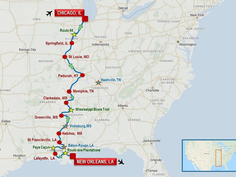 Un itinéraire exclusif à la recherche des racines du Blues dans le Delta du Mississippi, au départ de La Nouvelle Orléans et jusqu'à Chicago. Coup de cœur assuré! 
