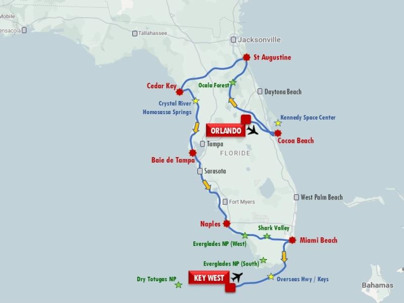 Partez à la découverte du Sunshine State, avec ses parcs à thème, ses villes animées, ses plages... mais aussi les Everglades et l'archipel des Keys, avec Key West.